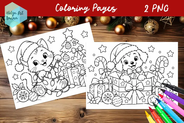 Christmas Coloring Pages, winter coloring book