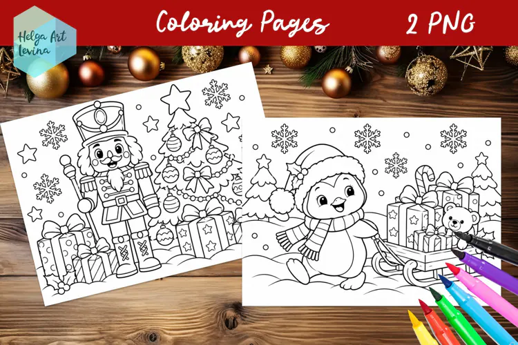 Christmas Coloring Pages, winter coloring book
