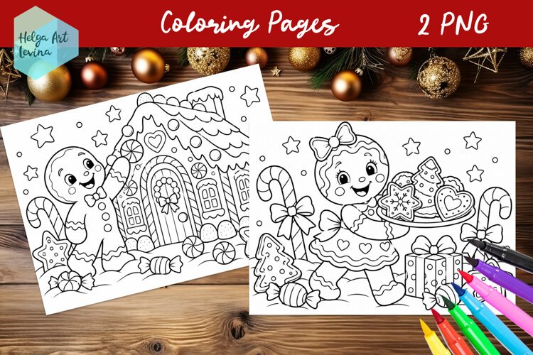 Christmas Coloring Pages, winter coloring book example image 1