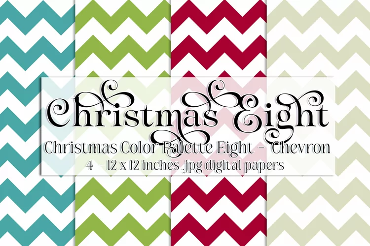 Christmas Background, Christmas Eight Color Palette, Chevron