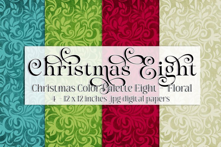 Christmas Background, Christmas Eight Color Palette, Floral example image 1