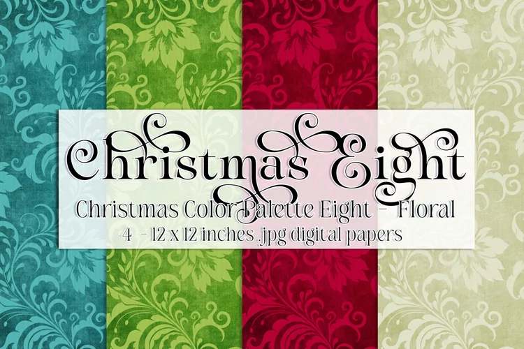 Christmas Background, Christmas Eight Color Palette, Floral