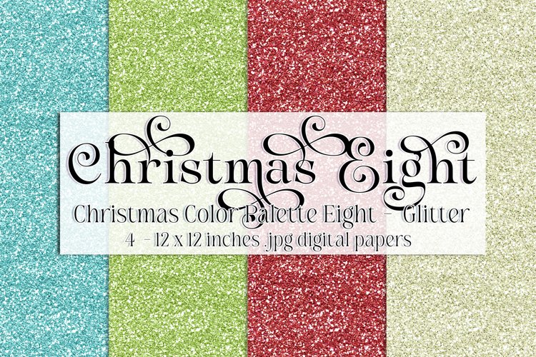 Christmas Background, Christmas Eight Color Palette, Glitter