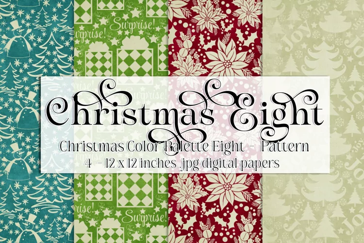 Christmas Background, Christmas Eight Color Palette, Pattern