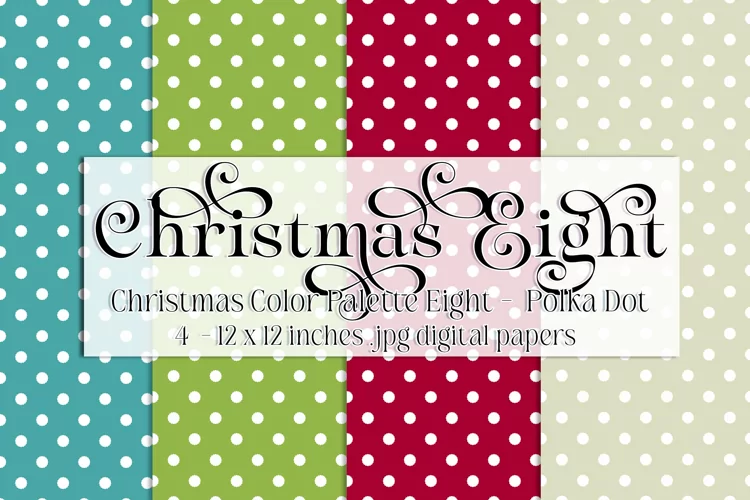 Christmas Background, Christmas Eight Color Palette, Dots