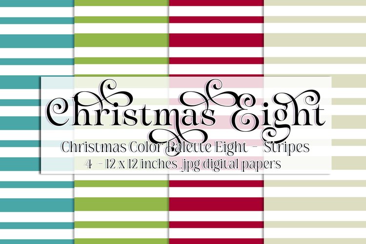 Christmas Background, Christmas Eight Color Palette, Stripes example image 1