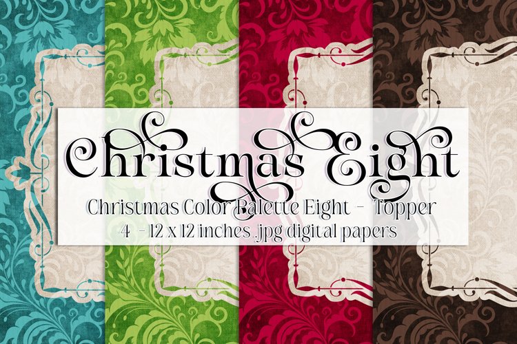 Christmas Background, Christmas Eight CP 12x12 Card Toppers example image 1