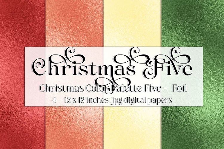 Christmas Background, Christmas Five Color Palette, Foil