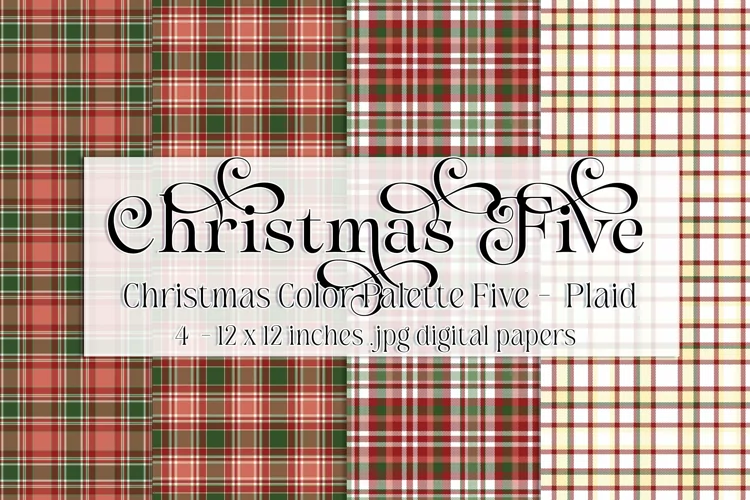 Christmas Background, Christmas Five Color Palette, Plaid s3