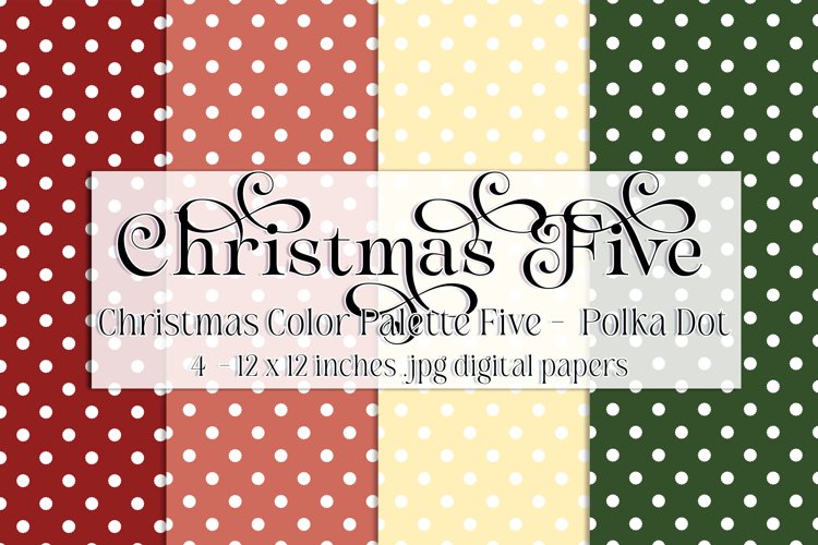 Christmas Background, Christmas Five Color Palette, Dots example image 1