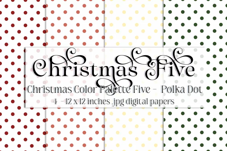 Christmas Background, Christmas Five Color Palette, Dots
