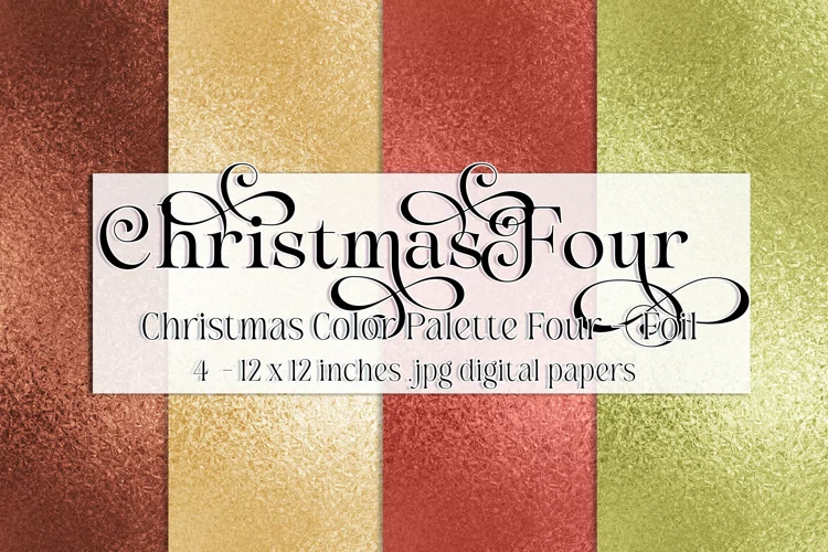 Christmas Background, Christmas Four Color Palette, Foil