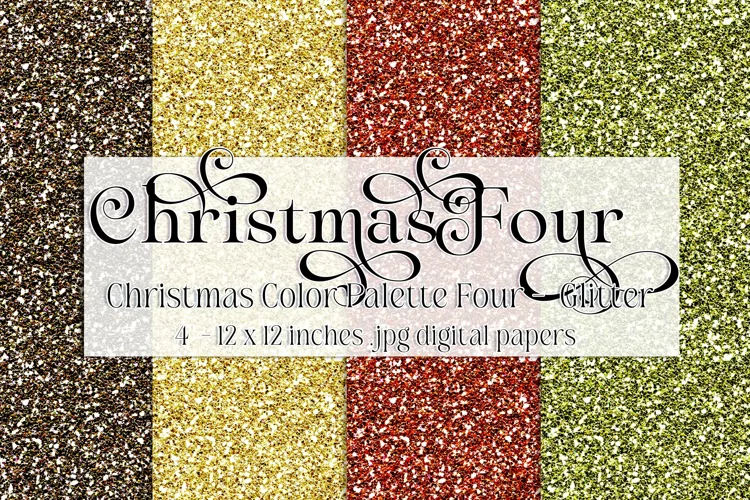 Christmas Background, Christmas Four Color Palette, Glitter