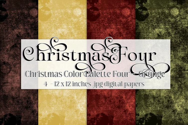 Christmas Background, Christmas Four Color Palette, Grunge 2