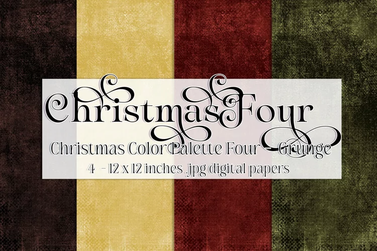 Christmas Background, Christmas Four Color Palette, Grunge 3