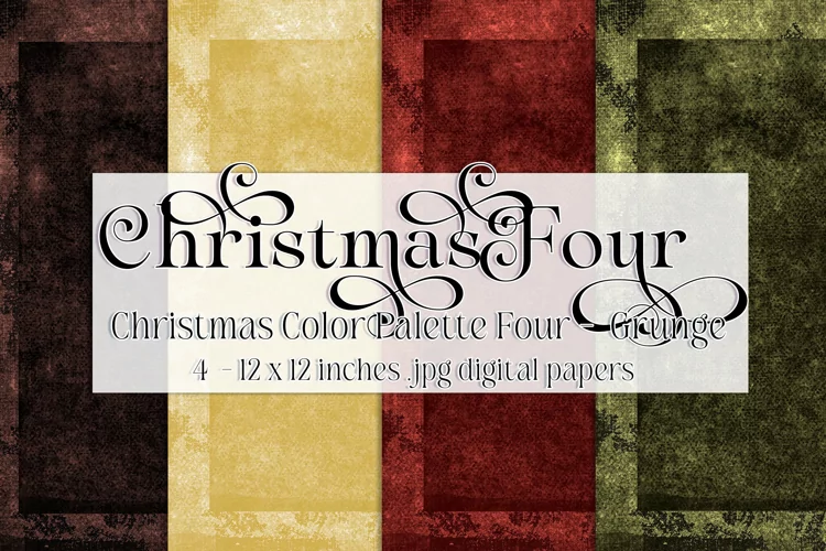 Christmas Background, Christmas Four Color Palette, Grunge 1