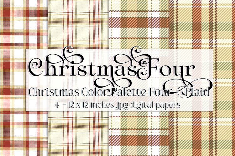 Christmas Background, Christmas Four Color Palette, Plaid s3