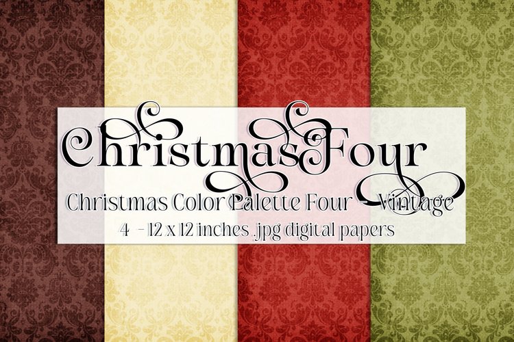 Christmas Background, Christmas Four Color Palette, Vintage example image 1