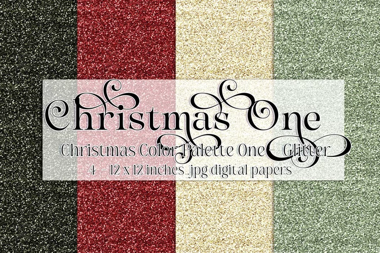 Christmas Background, Christmas One Color Palette, Glitter