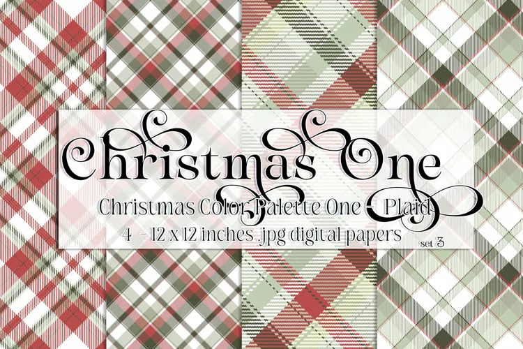 Christmas Background, Christmas One Color Palette, Plaid s3