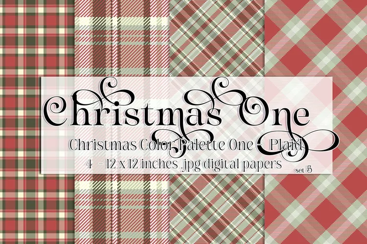 Christmas Background, Christmas One Color Palette, Plaid s5
