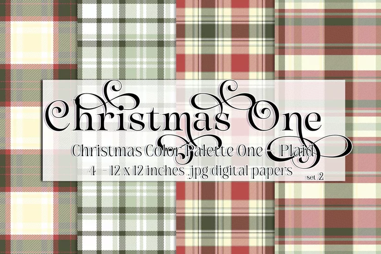 Christmas Background, Christmas One Color Palette, Plaid s2