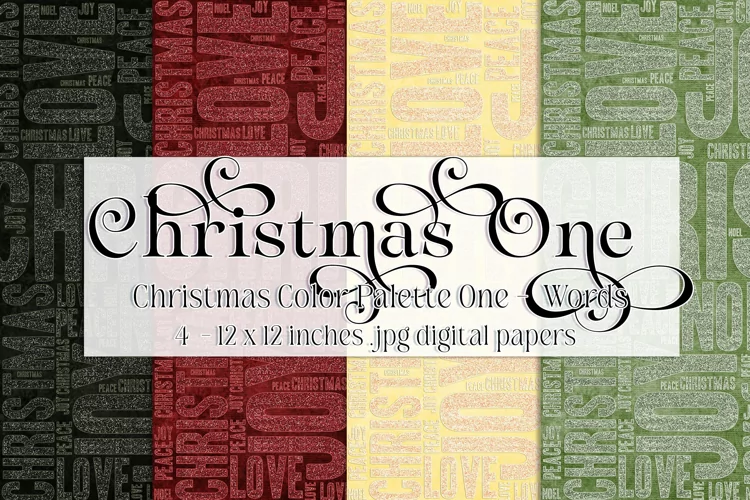 Christmas Background, Christmas One Color Palette, Words