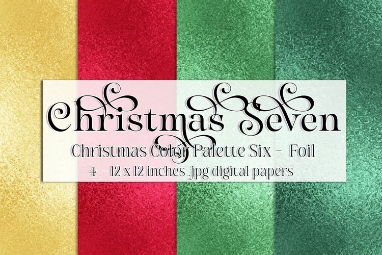 Christmas Background, Christmas Seven Color Palette, Foil