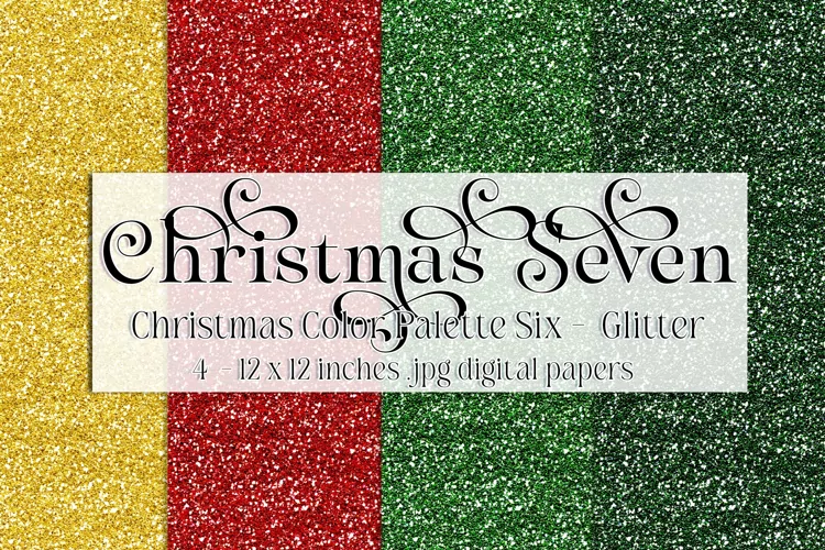Christmas Background, Christmas Seven Color Palette, Glitter