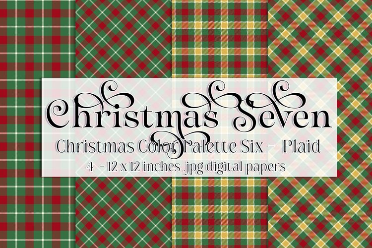 Christmas Background, Christmas Seven Color Palette, Plaid 4