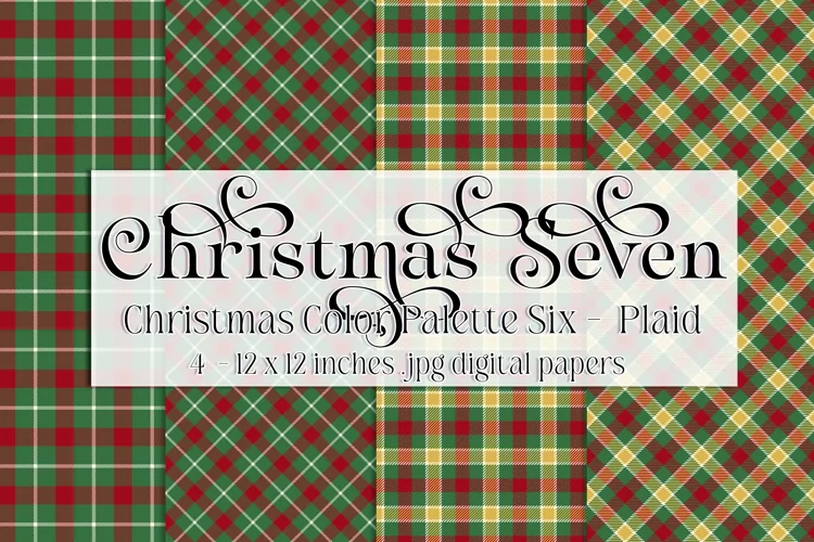Christmas Background, Christmas Seven Color Palette, Plaid 4