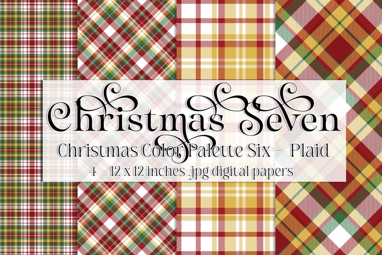 Christmas Background, Christmas Seven Color Palette, Plaid 6