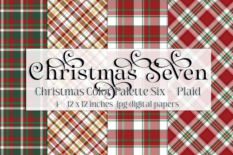 Christmas Background, Christmas Seven Color Palette, Plaid 8