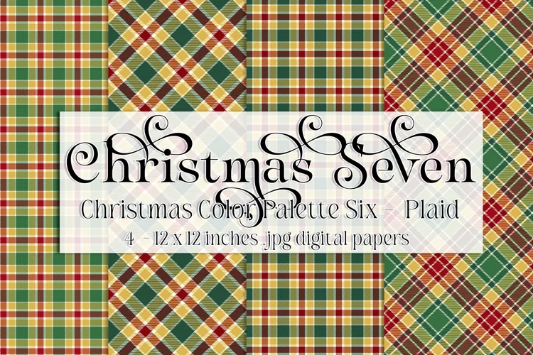 Christmas Background, Christmas Seven Color Palette, Plaid 2