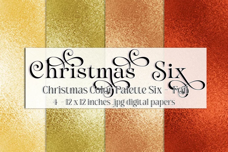 Christmas Background, Christmas Six Color Palette, Foil