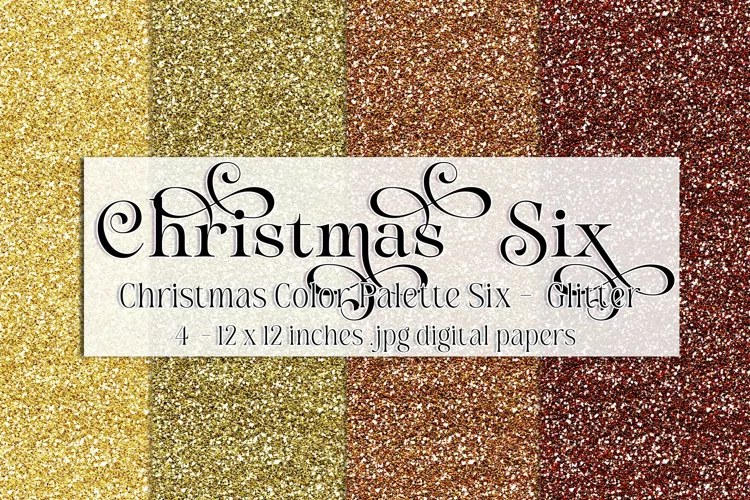 Christmas Background, Christmas Six Color Palette, Glitter