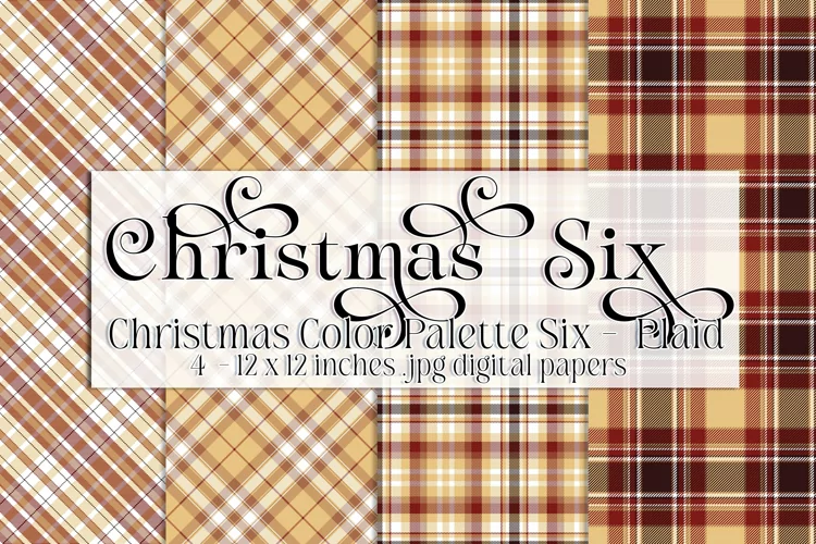 Christmas Background, Christmas Six Color Palette, Plaid s3