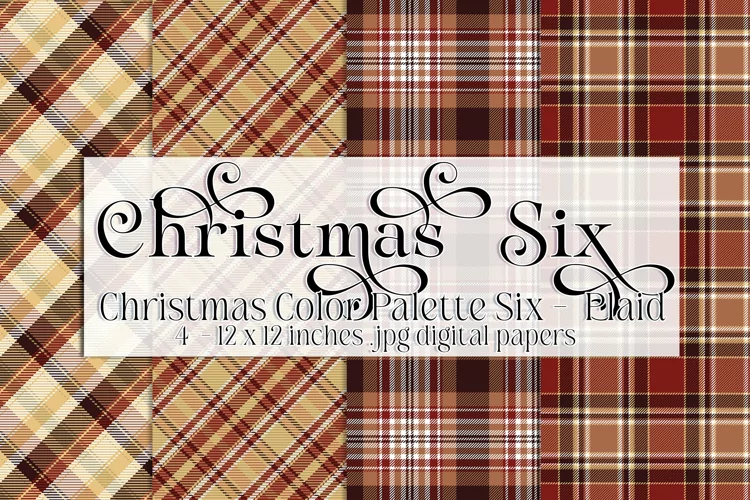 Christmas Background, Christmas Six Color Palette, Plaid s4