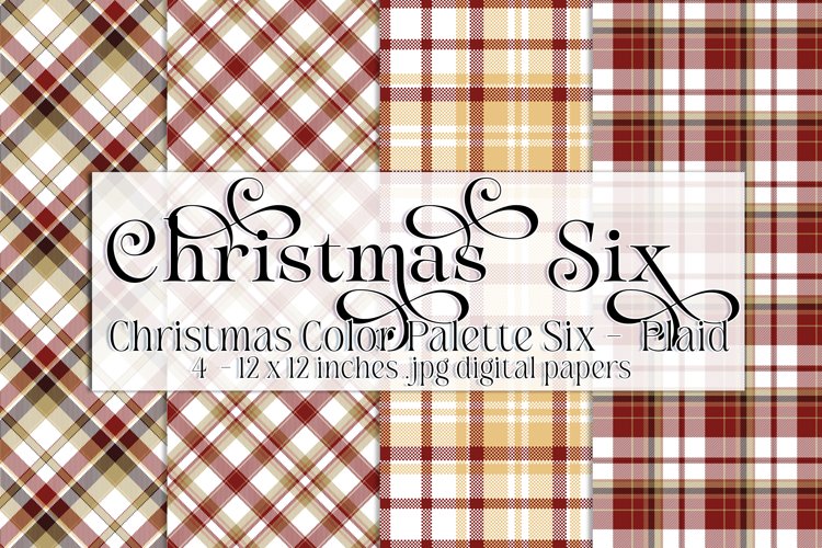 Christmas Background, Christmas Six Color Palette, Plaid s1 example image 1