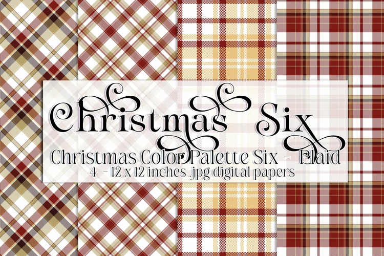 Christmas Background, Christmas Six Color Palette, Plaid s1