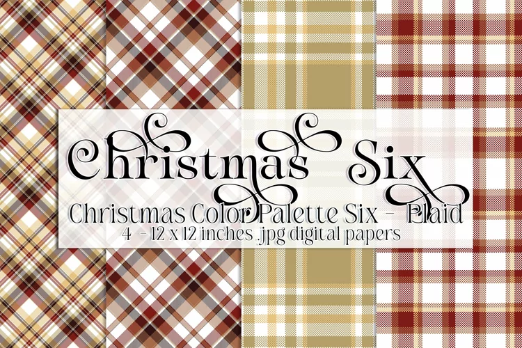 Christmas Background, Christmas Six Color Palette, Plaid s2