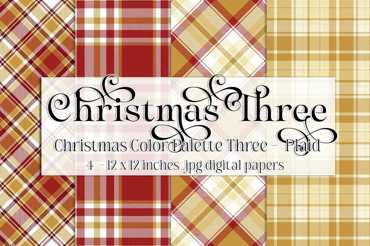 Christmas Background, Christmas Three Color Palette, Plaid 3