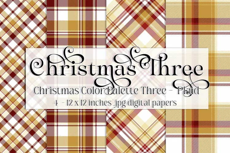 Christmas Background, Christmas Three Color Palette, Plaid 1