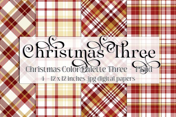 Christmas Background, Christmas Three Color Palette, Plaid 2