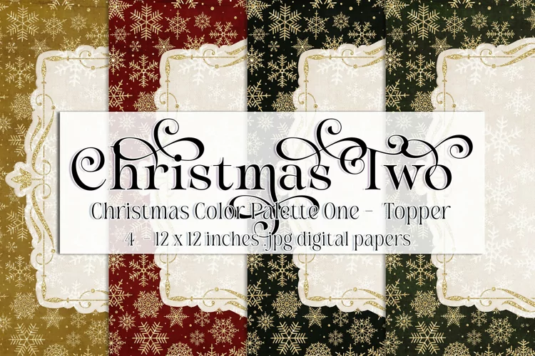 Christmas Background, Christmas Two CP 12x12 Card Toppers