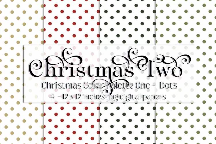 Christmas Background, Christmas Two Color Palette, Polka Dot