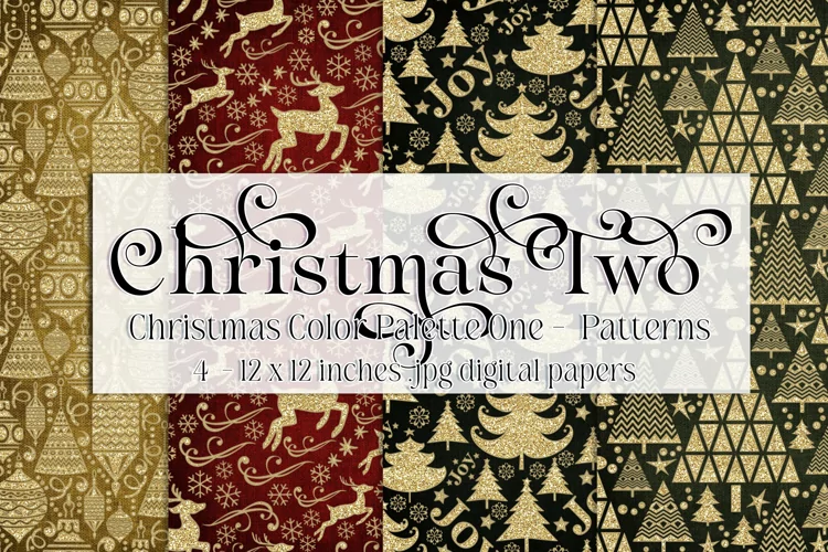 Christmas Background, Christmas Two Color Palette, Patterns