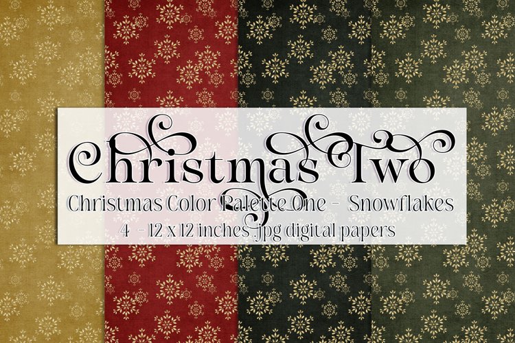 Christmas Background, Christmas Two Color Palette, Snowflake example image 1