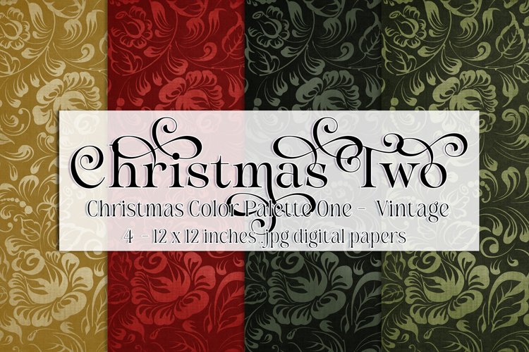 Christmas Background, Christmas Two Color Palette, Vintage 2 example image 1