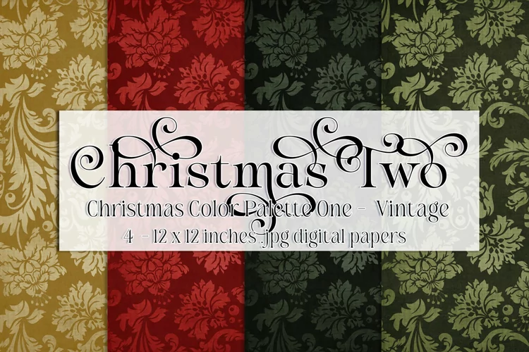 Christmas Background, Christmas Two Color Palette, Vintage 1